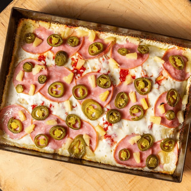 Spicy Hawaiian Pizza.